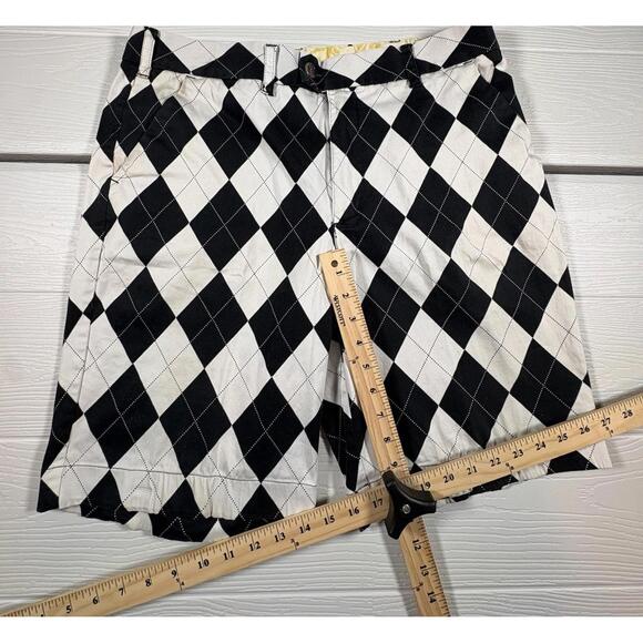 Loudmouth Black White Argyle Cotton Men’s Golf Short Size 36 (A22) - Picture 2 of 5